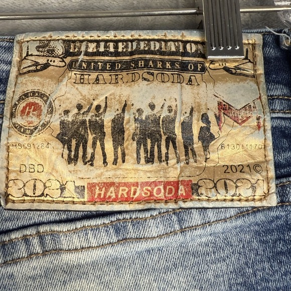 HARD SODA Men's Distressed Wash‎ Slim Fit Jeans W36 Blue Denim - Picture 7 of 8